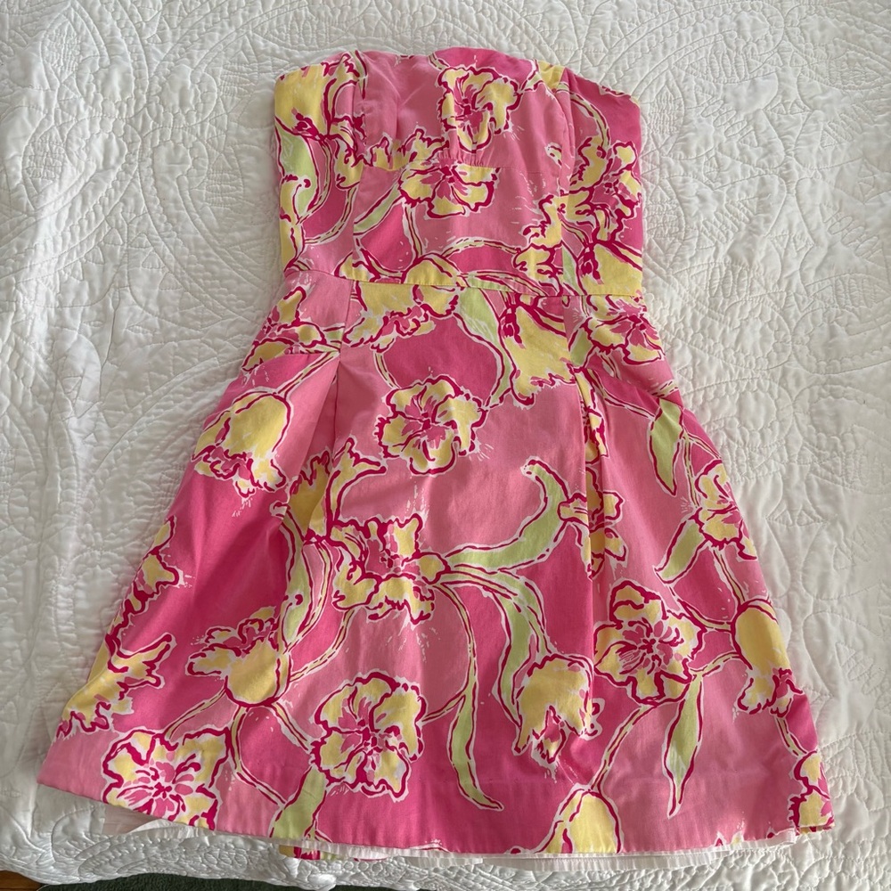 Lilly Pulitzer Pink and Yellow Floral Dress